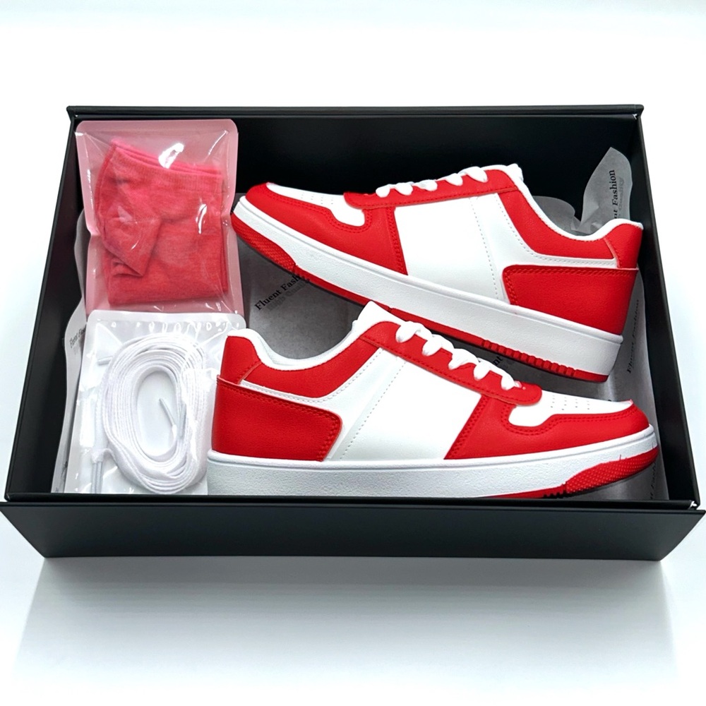 Women’s Red & White Sneakers - Size 6